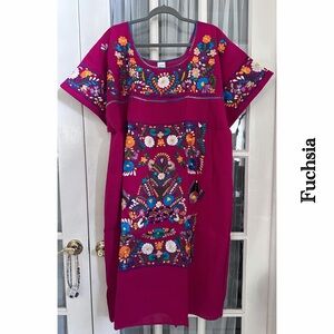 Mexican Embroidered Dress 100% Cotton